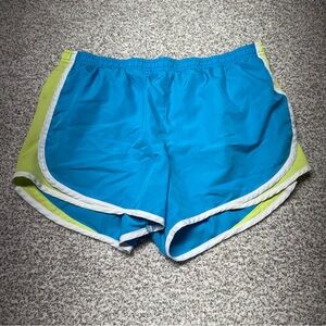 Women’s Calvin Klein Blue Green Athletic Lined‎ Pocket Running Shorts Size Large